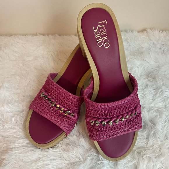 Franco Sarto Shoes - FRANCO SARTO CAPRI PLATFORM CLOG SANDAL IN MAGENTA SZ 8
